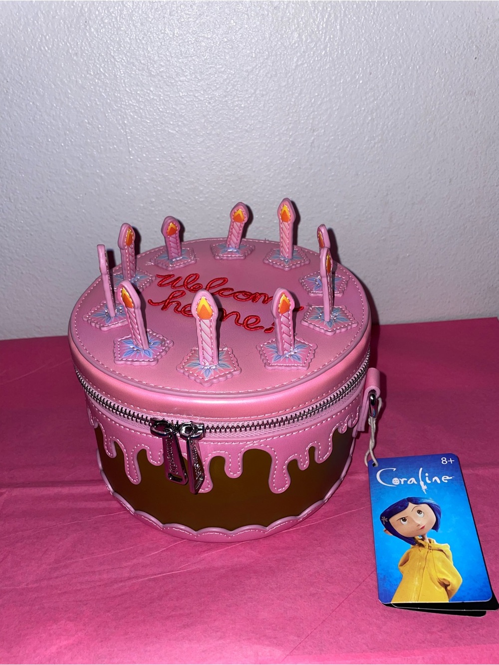 Exclusive Loungefly Coraline Welcome Home! Cake Cosplay Iridescent Crossbody Bag - Picture 2 of 15
